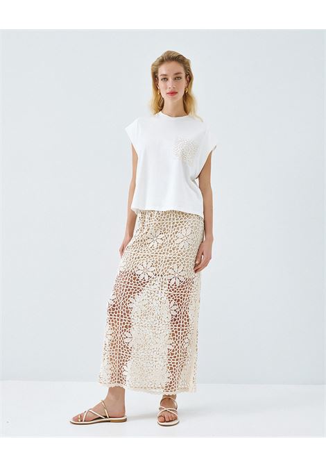 Camicetta con dettaglio a maglia ACCESS fashion | 63-2144-110BIANCO
